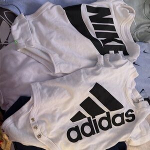 Nike White Bodysuit with Black Logo